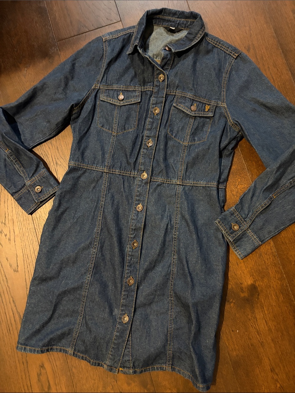 Frye Dark Denim women’s M Long-Sleeve Jean Shirt Dress